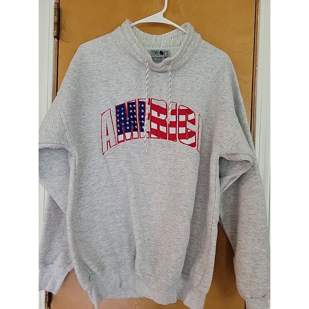 Timeout Sweatshirt Rocky Style Pullover Size L Large Embroidered America Logo
